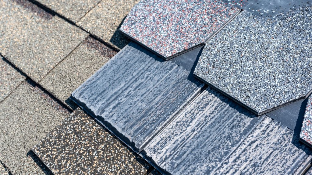 Different roofing materials overlayed for comparison in Fairfield, CT.